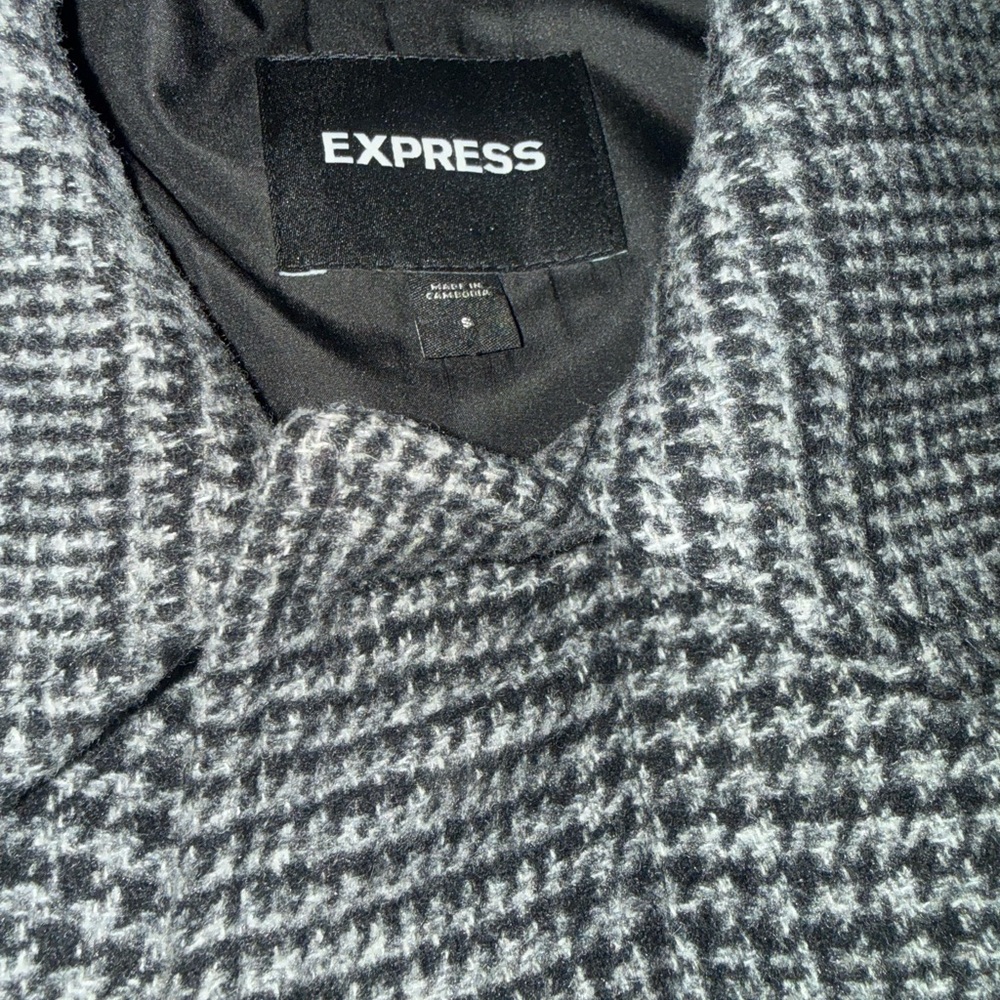 Express Black and Gray Trench Coat
